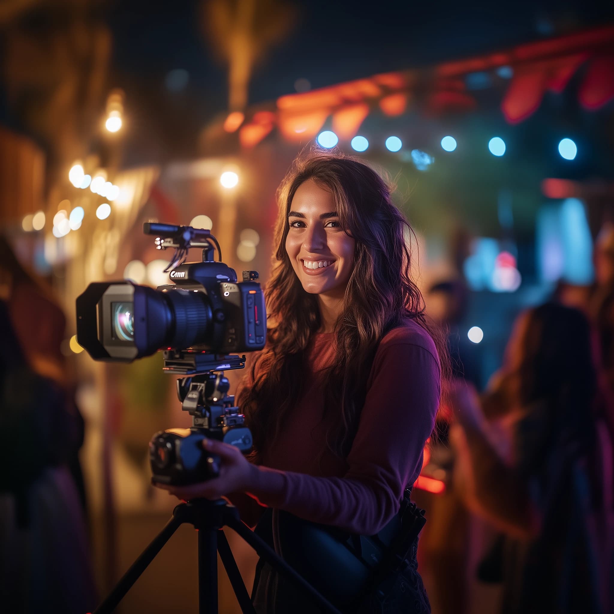 Person taking photos at event
