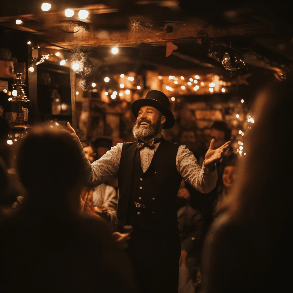 Magician Performing his act